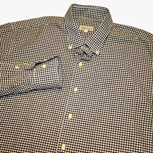 Peter Millar Men's Checked‎ Navy, White &  Brown Button-down Size XL